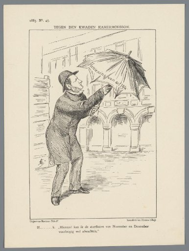 Caricature on Minister Heemskerk, 1885