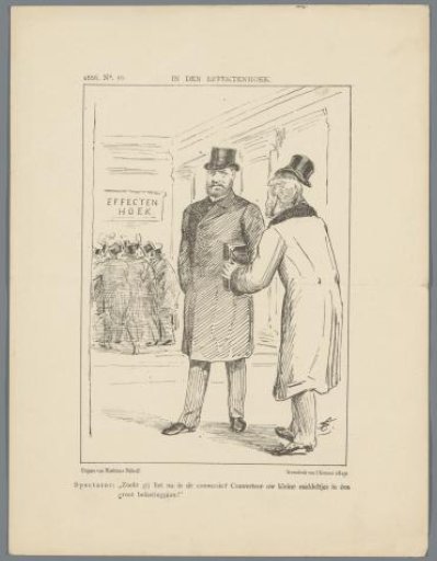 Political satirical print on finance, 1886