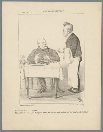 Satirical print with Bismarck and Heemskerk, 1886