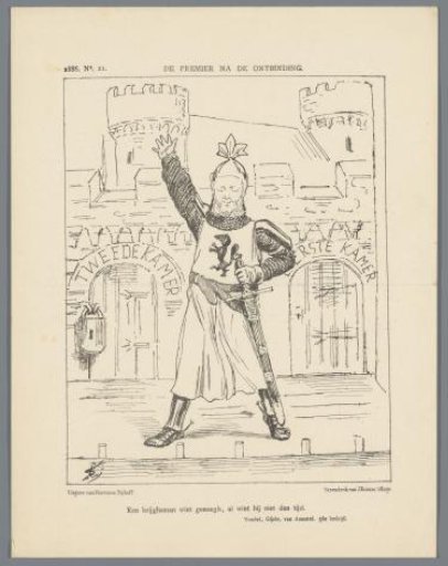 Satirical print with Minister Heemskerk, 1886