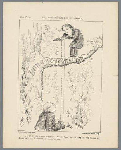 Caricature with Kuyper and Schaepman, 1886