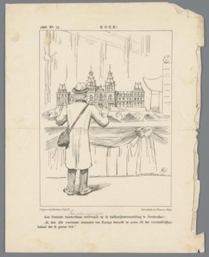 Political cartoon on the Rijksmuseum, 1886