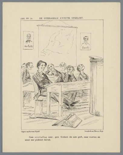 Caricature about gymnasia, 1886