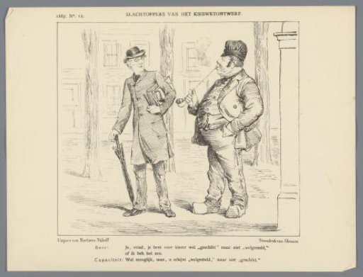 Caricature on the electoral bill, 1887
