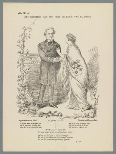 Commemorative print for Willem Cornelis Mary de Jonge van Ellemeet, 1887