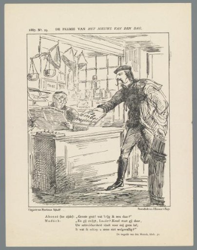 Caricature on the Nieuws van den Dag, 1887
