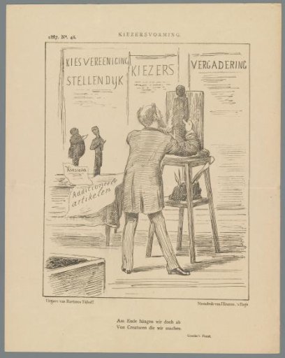 Caricature on voter formation, 1887