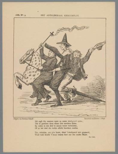 Caricature on anti-liberals, 1888