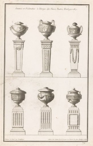 Vases on high pedestals