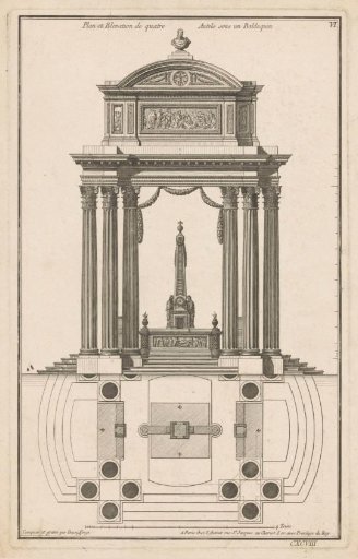 Baldachin with an obelisk