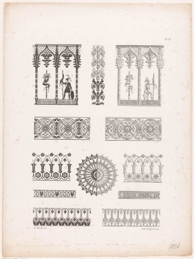 Frames and ornaments with knights