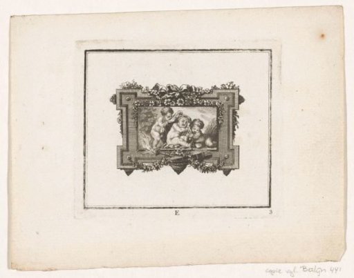 Vignette with three putti