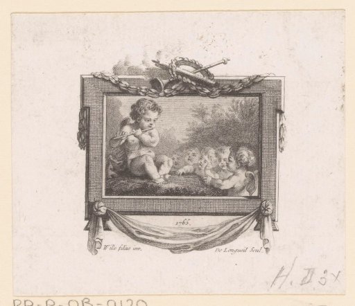 Vignette with a musical putto