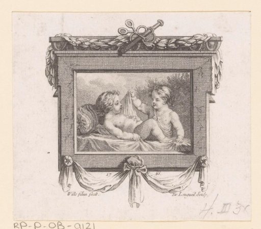 Vignette with two putti