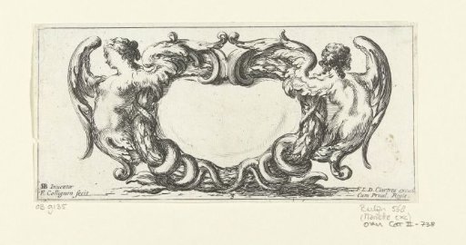 Cartouche with two winged women