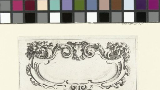 Cartouche with a ram's head
