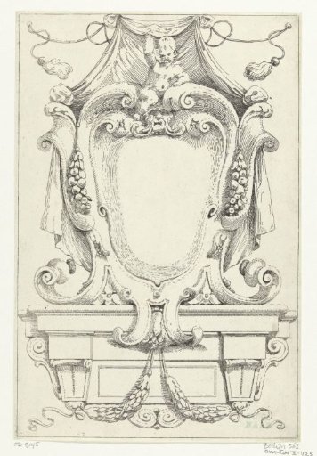 Cartouche on a wall pedestal