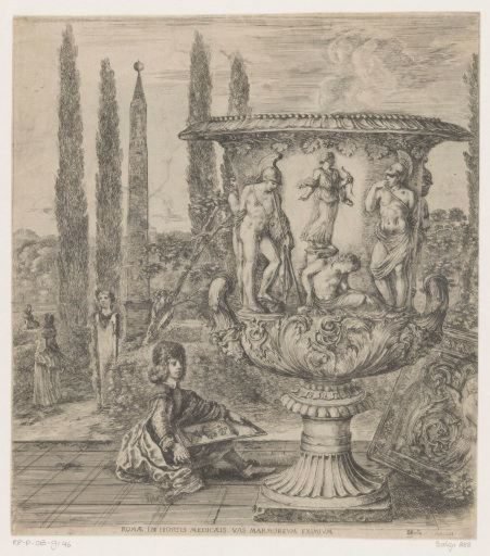 The young Cosimo III de Medici drawing the Medici vase