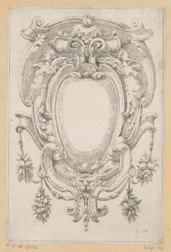 Cartouche with two winged female figures