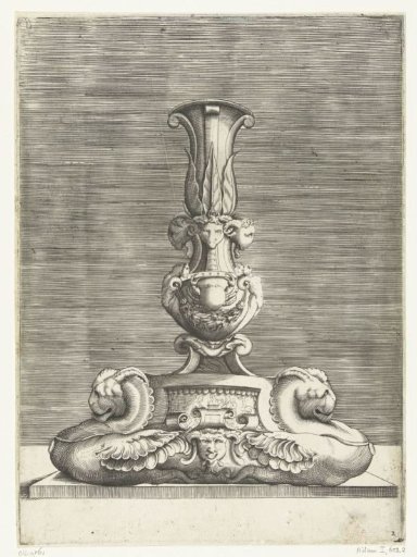 Candelabrum with a Crab Hanging Between Two Hermae
