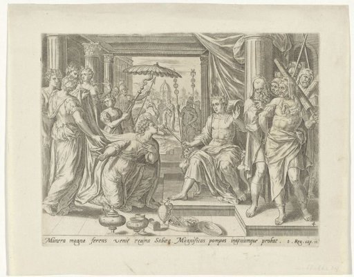Solomon receives the Queen of Sheba