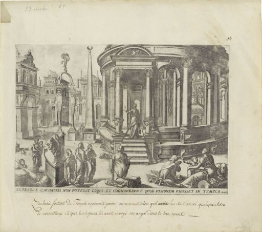 Zacharias on the steps of the Temple