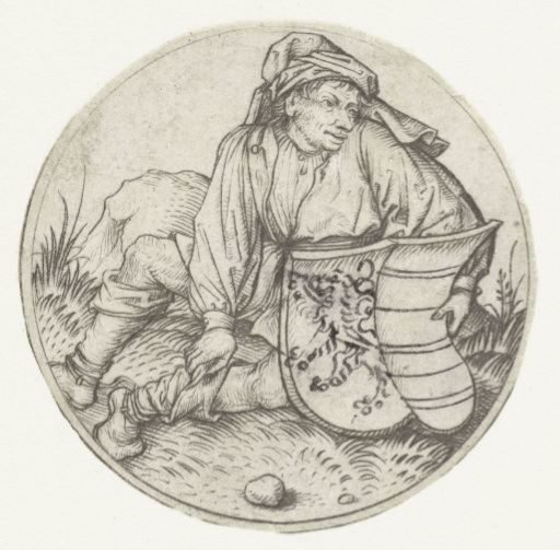 Peasant with a Blank Shield