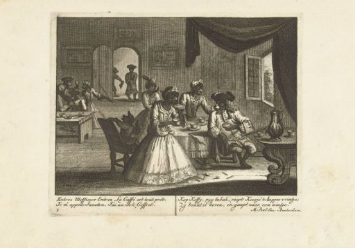 Monkeys drinking coffee, ca. 1720
