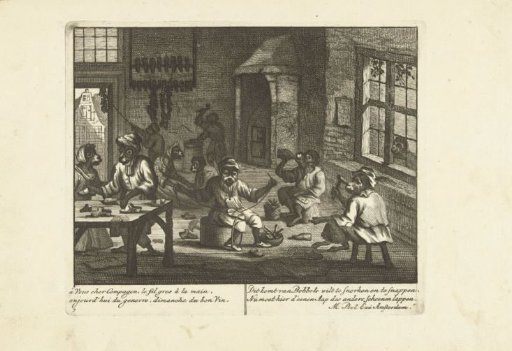 Monkeys as shoeshiners, ca. 1720