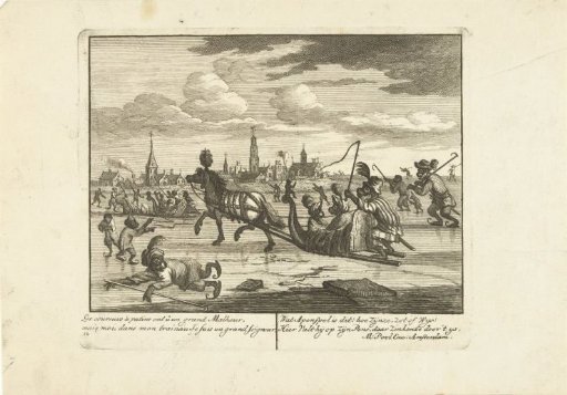Ice skating with monkeys, ca. 1720