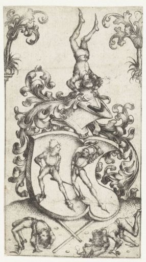 Shield with Acrobats and Swordsmen