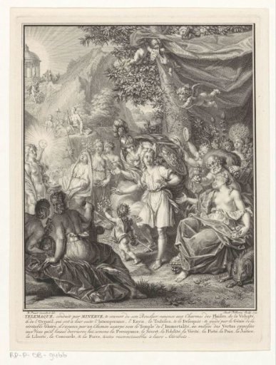 Allegorical representation with Telemachus and Minerva