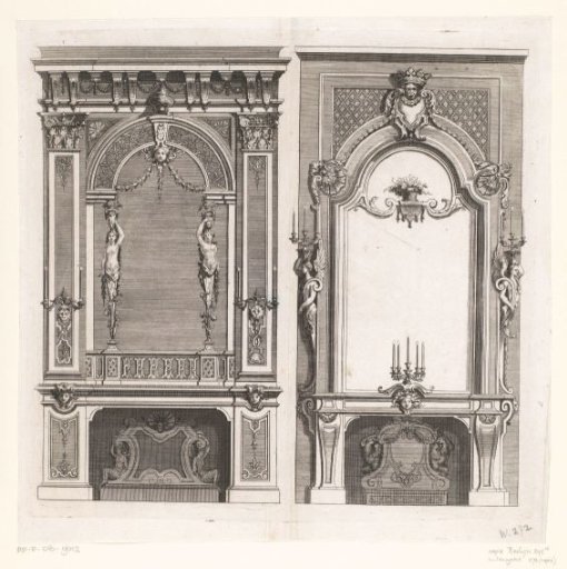 Fireplaces with Caryatids and Candlesticks