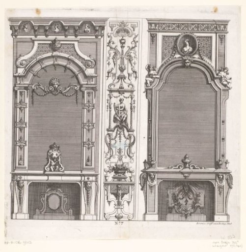 Fireplaces with Clock and Bust