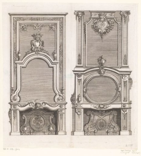 Fireplaces with Cartouche and Vases