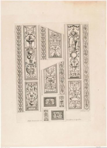 Trumeaus with griffins, Apollo and Minerva