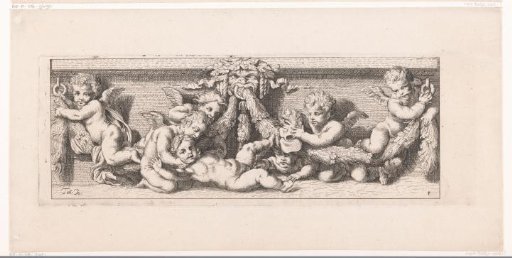 Putti with garlands
