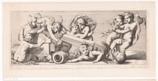 Putti with a fallen term