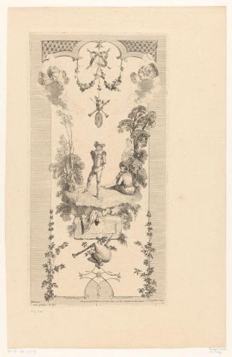 Dancing shepherd in a landscape
