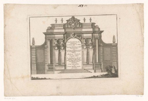 Façade with columns and caryatids