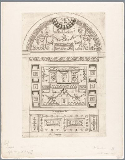 Grotesque Wall Decoration with Birds, Hippocamps, Weapons, Arabesques, and Putti