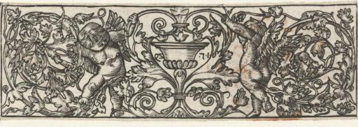 Fries with a Vase Between Two Putti and Leafy Scrolls