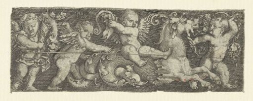 Frieze with Four Putti and a Seahorse