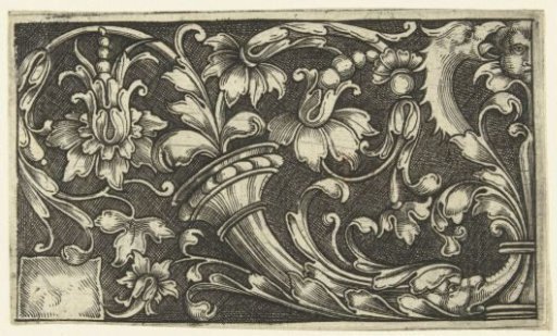 Leafy tendrils from a horn