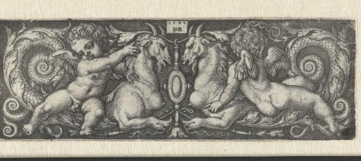 Frieze with Two Putti Riding Sea-Horses with Horns