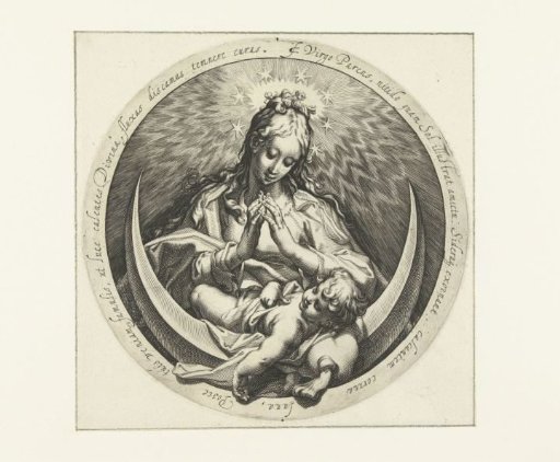 Mary with the Christ Child on a crescent moon