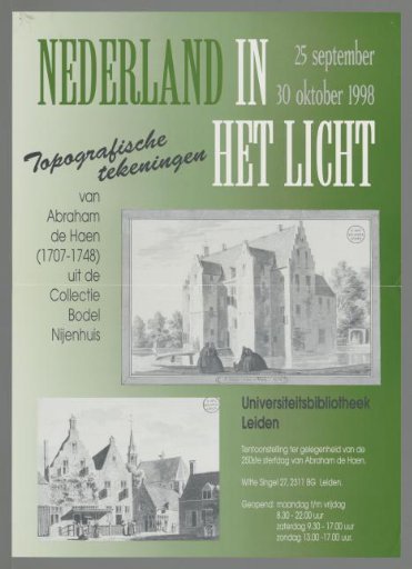 The Netherlands in light. Topographical drawings by Abraham de Haen (1707-1748) from the Bodel Nijenhuis Collection