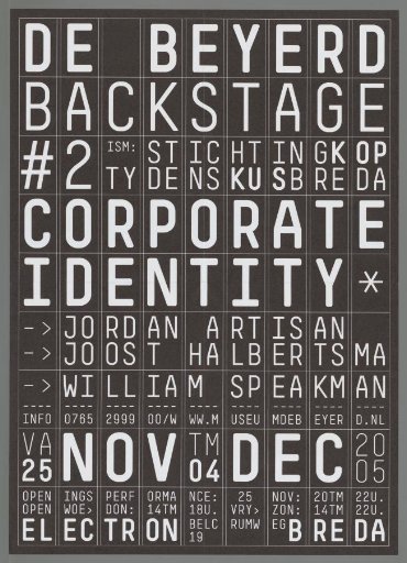 De Beyerd Backstage #2 Corporate Identity