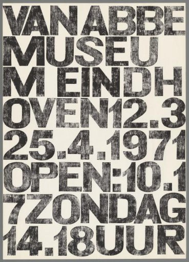 Van Abbemuseum Eindhoven 12.3 - 25.4.1971