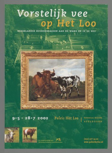 Royal livestock at Het Loo, Dutch domestic breeds on the wall and in the pasture